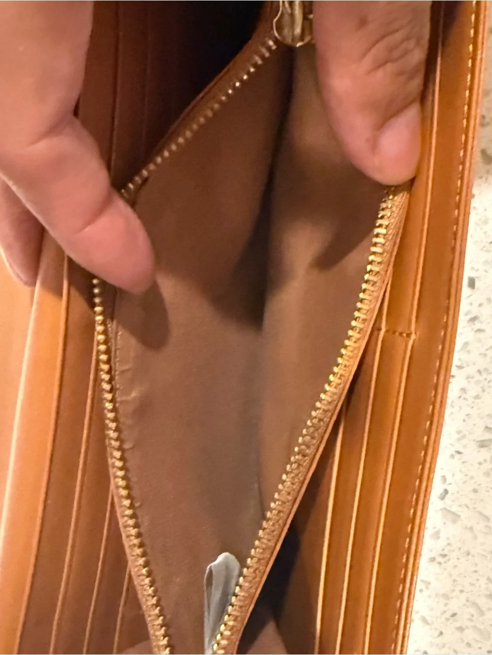 MCM Flap Wallet in Cognac and Black